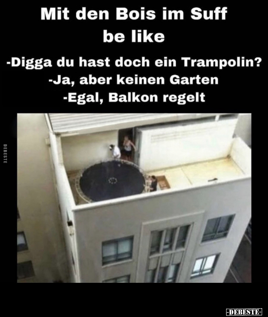 Doch, Trampolin, Garten, Egal, Balkon