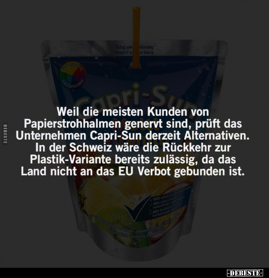 Weil die meisten Kunden von Papierstrohhalmen genervt sind.. - Lustige Bilder | DEBESTE.de