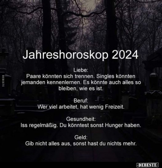 Jahreshoroskop 2024.. - Lustige Bilder | DEBESTE.de