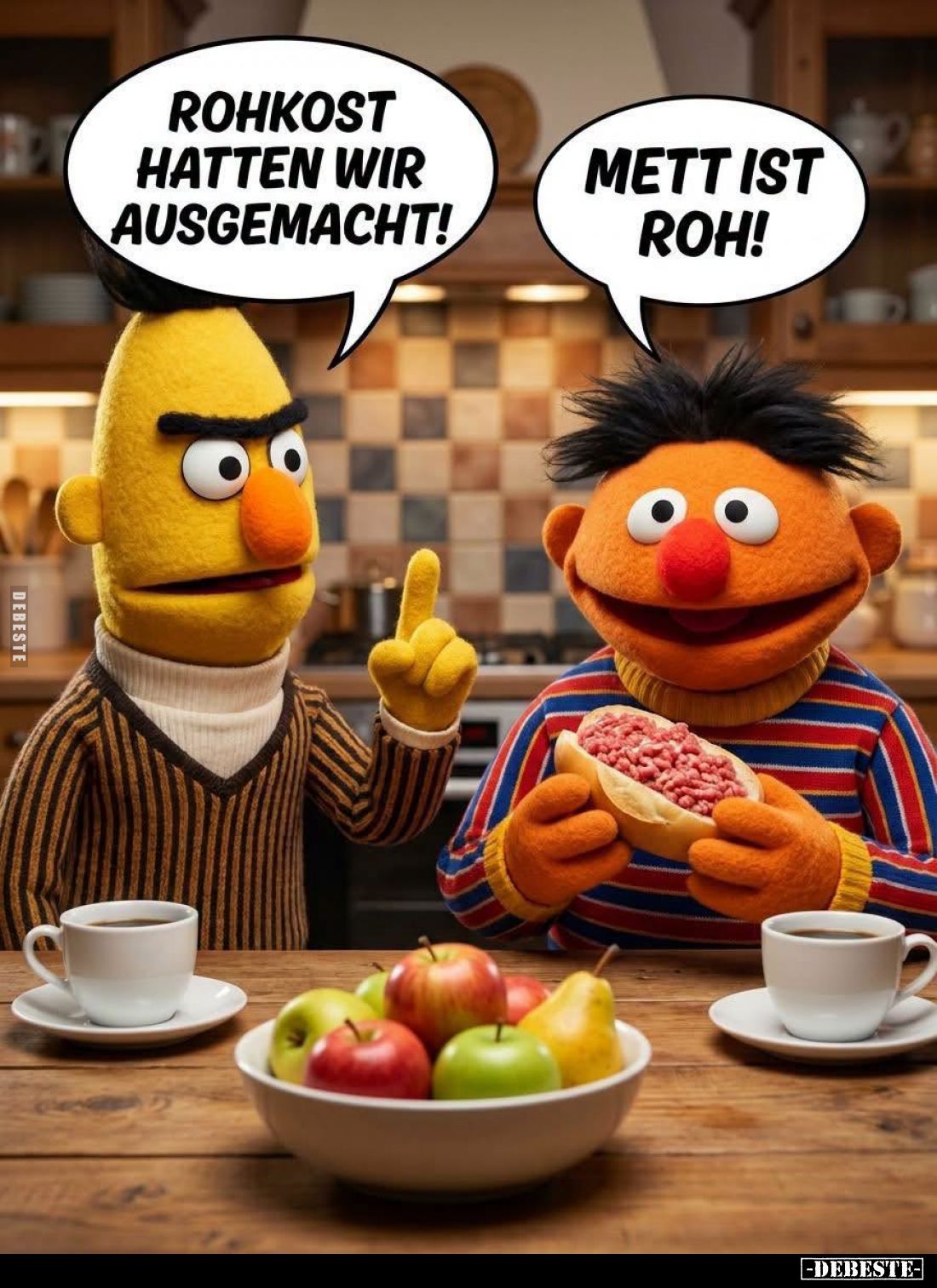 Rohkost hatten wir ausgemacht! -
Mett ist roh!