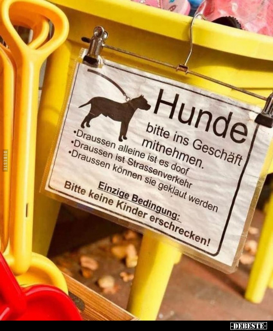 Hunde bitte ins Geschäft mitnehmen.. - Lustige Bilder | DEBESTE.de