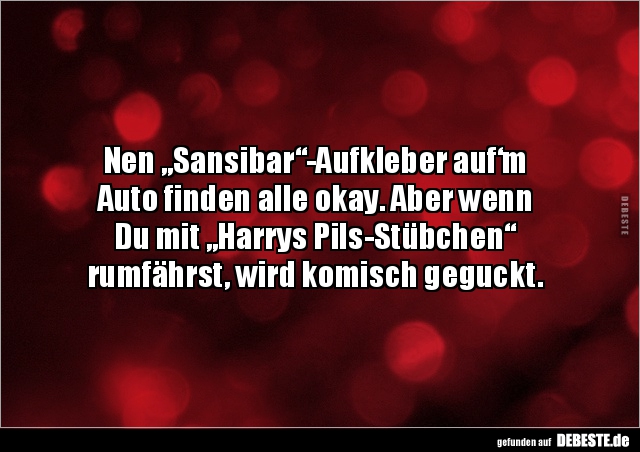 Nen „Sansibar“-Aufkleber auf‘m Auto finden alle okay. Aber.. - Lustige Bilder | DEBESTE.de