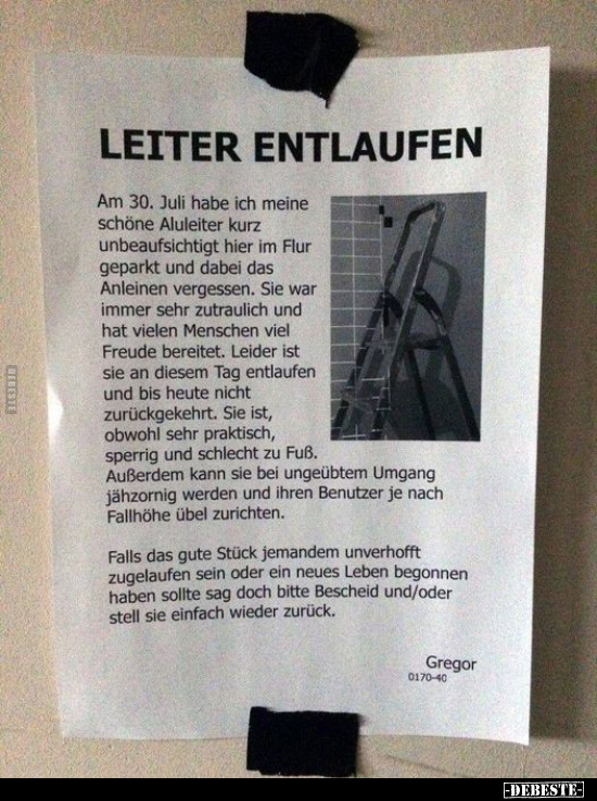 LEITER ENTLAUFEN.. - Lustige Bilder | DEBESTE.de