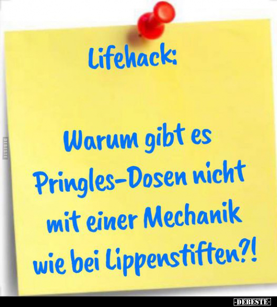 Lifehack: Warum gibt es Pringles-Dosen nicht mit einer.. - Lustige Bilder | DEBESTE.de