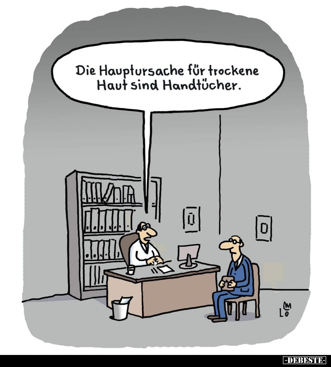 Die Hauptursache für trockene Haut sind Handtücher.