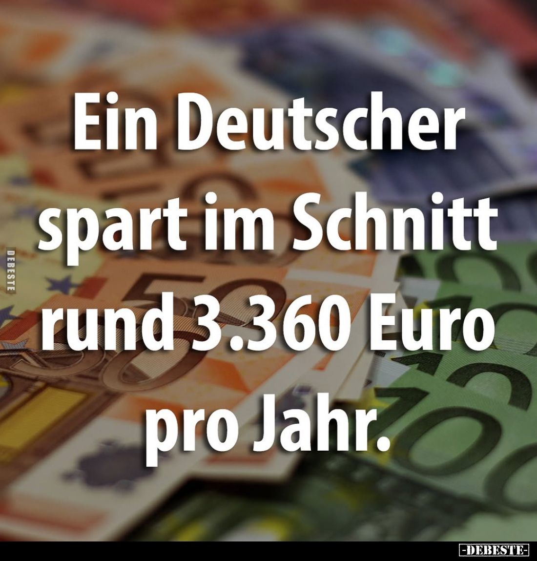 Ein Deutscher spart im Schnitt rund 3.360 Euro pro Jahr.