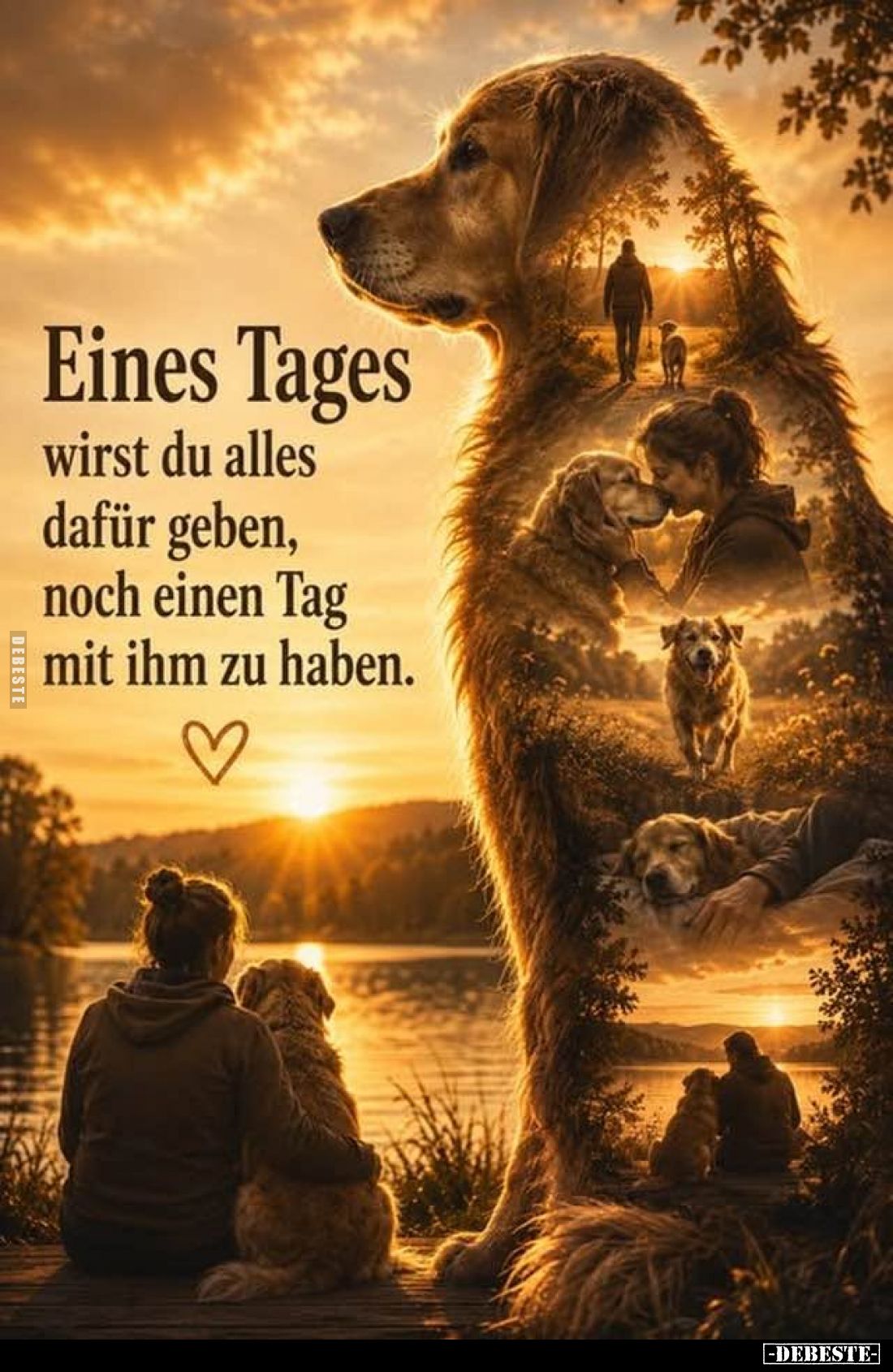Eines Tages wirst du alles dafür geben, noch einen Tag mit ihm zu haben.
