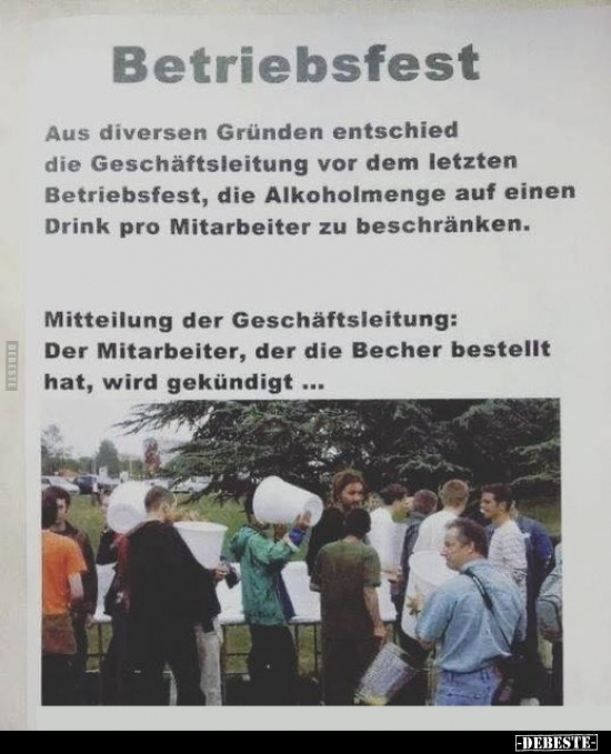 Betriebsfest - Aus diversen Gründen entschied die.. - Lustige Bilder | DEBESTE.de