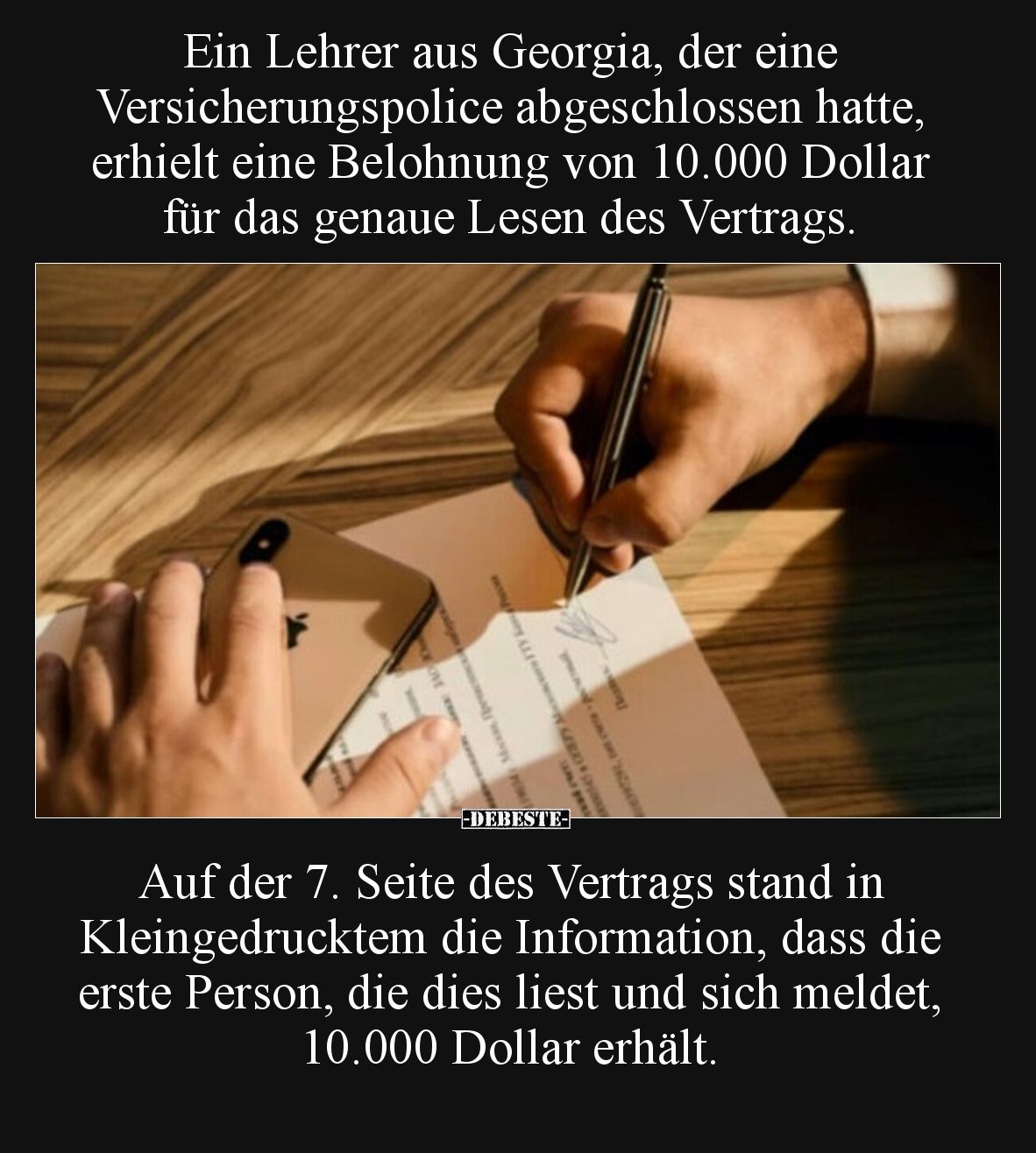 Ein Lehrer aus Georgia, der eine Versicherungspolice abgeschlossen hatte, erhielt eine Belohnung von 10.000 Dollar für das ge...