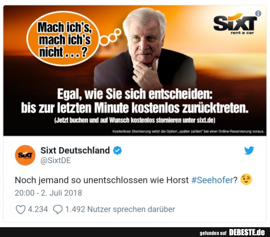 Noch jemand so unentschlossen wie Horst Seehofer?