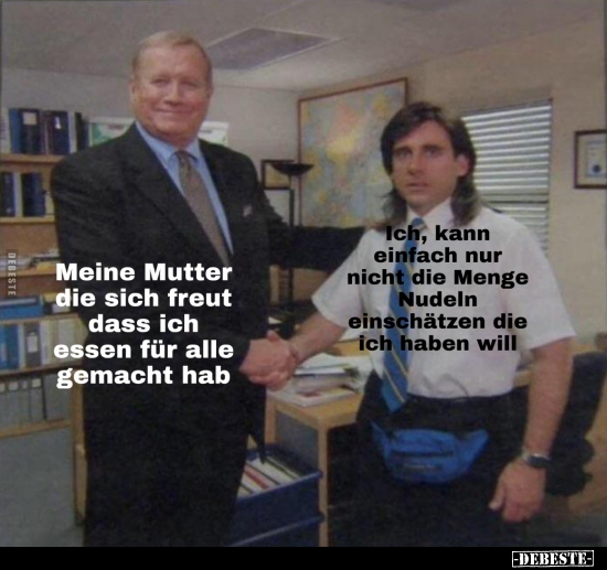 Meine Mutter die sich freut dass ich essen für alle gemacht..