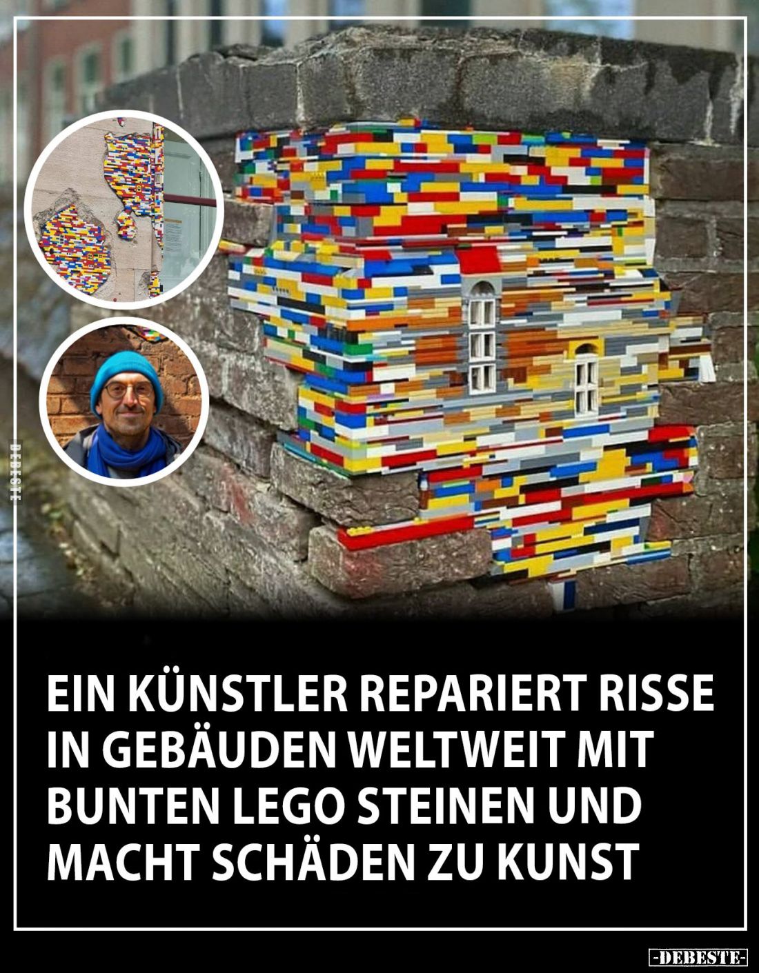Ein Künstler repariert Risse in Gebäuden... - Lustige Bilder | DEBESTE.de