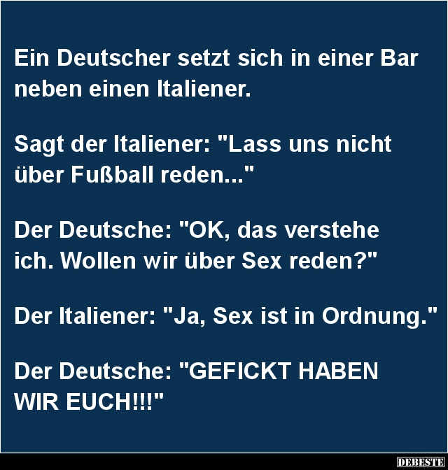 Ein Deutscher setzt sich in einer Bar neben einen Italiener.. - Lustige Bilder | DEBESTE.de