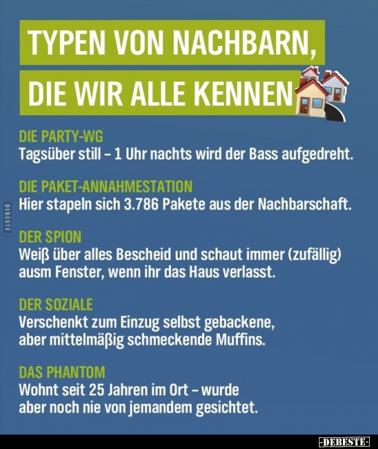 Typen von Nachbarn, die wir alle kennen.. - Lustige Bilder | DEBESTE.de