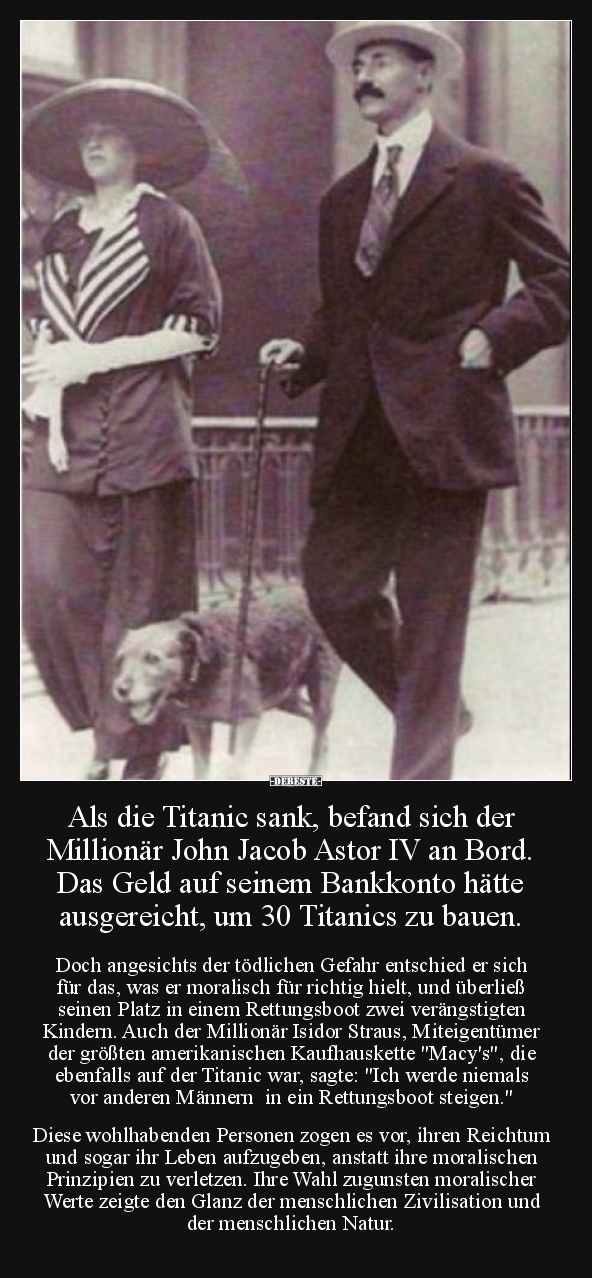 Als die Titanic sank, befand sich der Millionär.. - Lustige Bilder | DEBESTE.de