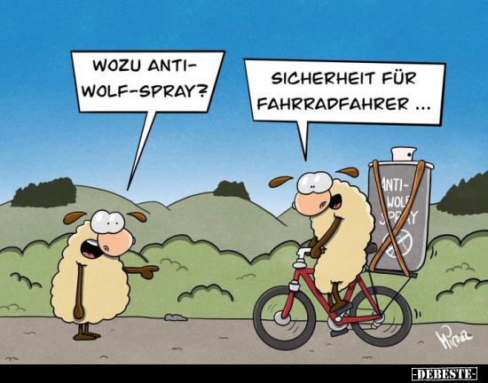 Wozu Anti-Wolf-Spray? Sicherheit für Fahrradfahrer.. - Lustige Bilder | DEBESTE.de