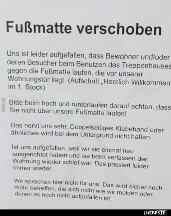 Fußmatte verschoben.. - Lustige Bilder | DEBESTE.de