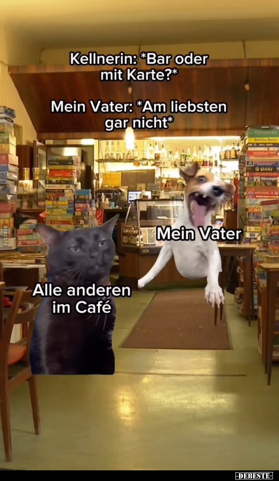Kellnerin: *Bar oder mit Karte?*.. - Lustige Bilder | DEBESTE.de