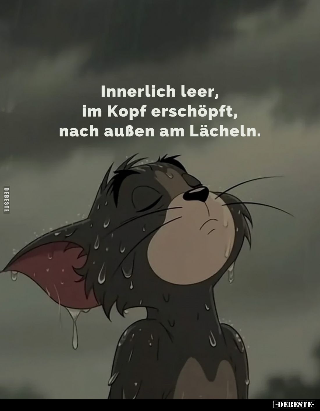 Innerlich leer, im Kopf erschöpft, nach außen am Lächeln.