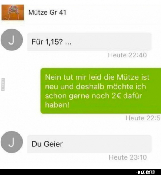 Nein, Tut Mir Leid, Mütze, Geier