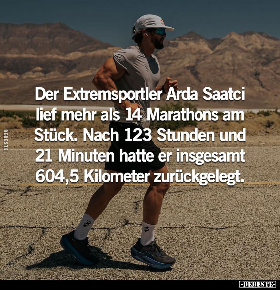 Der Extremsportler Arda Saatci lief mehr als 14 Marathons am Stück. Nach 123 Stunden und 21 Minuten hatte er insgesamt 604,5 ...