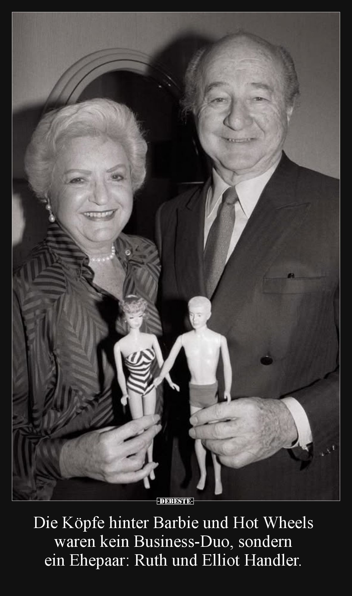 Die Köpfe hinter Barbie und Hot Wheels waren kein Business-Duo, sondern ein Ehepaar: Ruth und Elliot Handler.