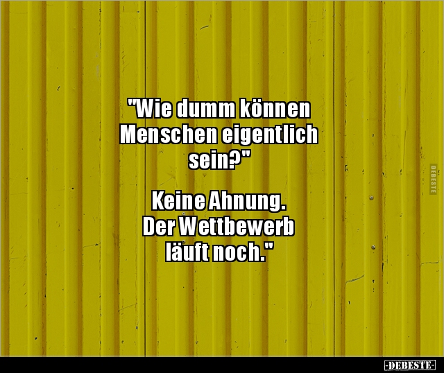 "Wie dumm können Menschen eigentlich sein?"... - Lustige Bilder | DEBESTE.de