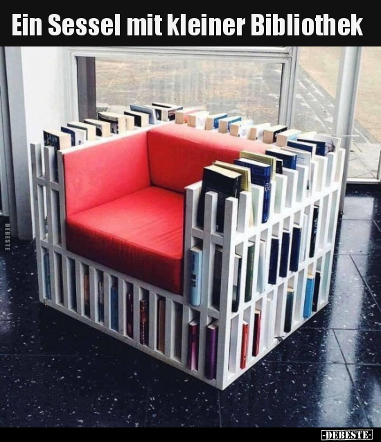 Ein Sessel mit kleiner Bibliothek.. - Lustige Bilder | DEBESTE.de