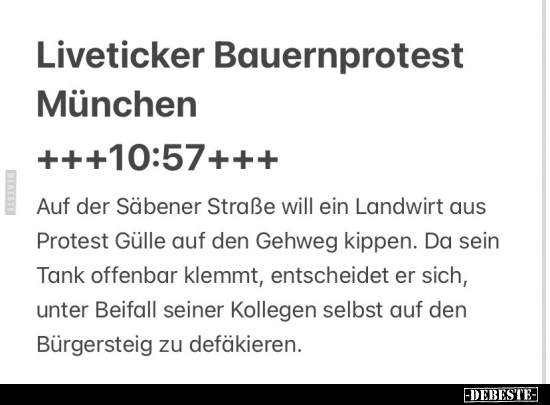 Liveticker Bauernprotest München.. - Lustige Bilder | DEBESTE.de