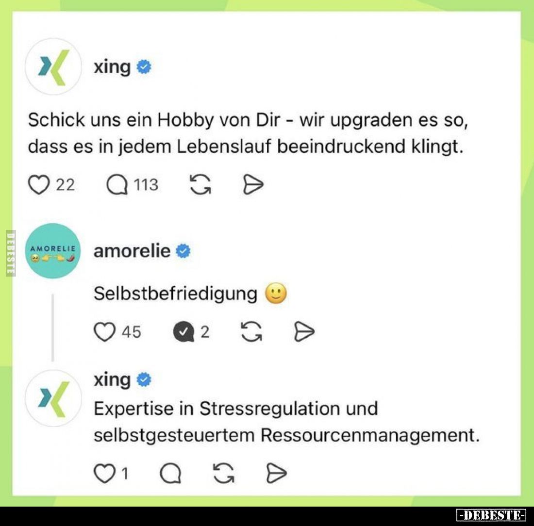 Schick uns ein Hobby von Dir - wir upgraden es so, dass es in jedem Lebenslauf beeindruckend klingt.