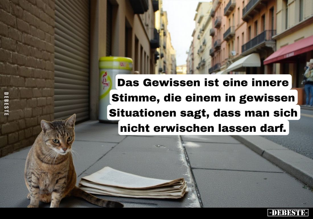 Das Gewissen ist eine innere Stimme, die einem in gewissen Situationen sagt, dass man sich nicht erwischen lassen darf.