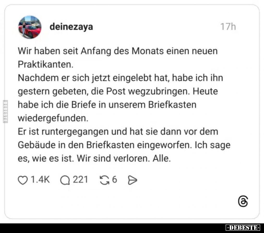 Wir haben seit Anfang des Monats einen neuen.. - Lustige Bilder | DEBESTE.de