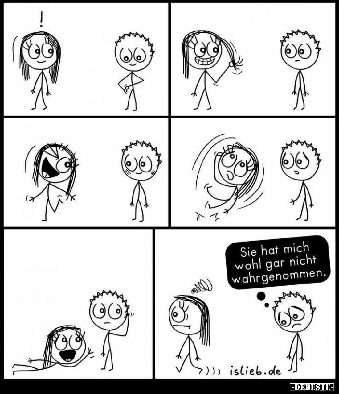 Sie hat mich wohl gar nicht wahrgenommen.