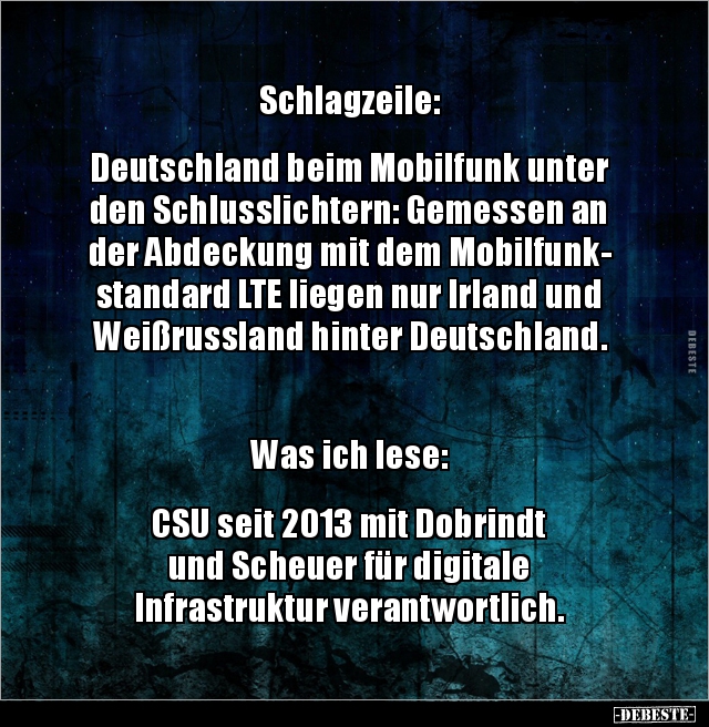 Schlagzeile: Deutschland beim Mobilfunk unter den.. - Lustige Bilder | DEBESTE.de