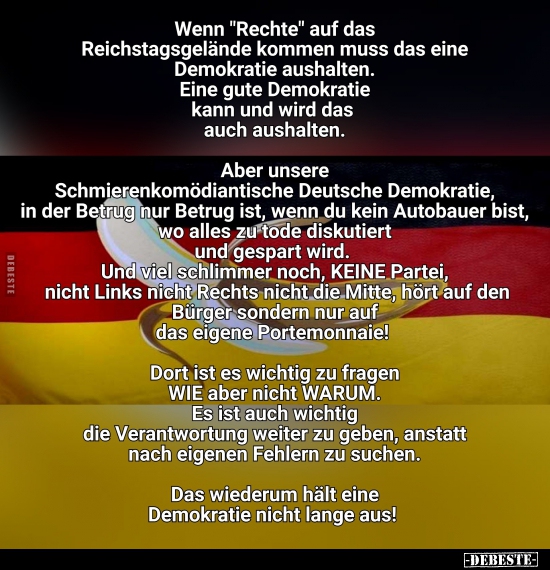 Wenn "Rechte" auf das Reichstagsgelände kommen muss das.. - Lustige Bilder | DEBESTE.de