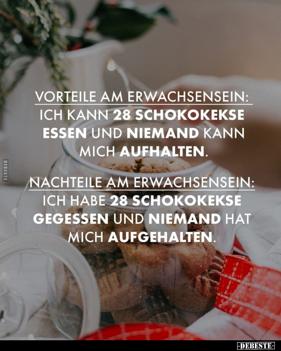 Vorteile am Erwachsensein: Ich kann 28 Schokokekse essen.. - Lustige Bilder | DEBESTE.de