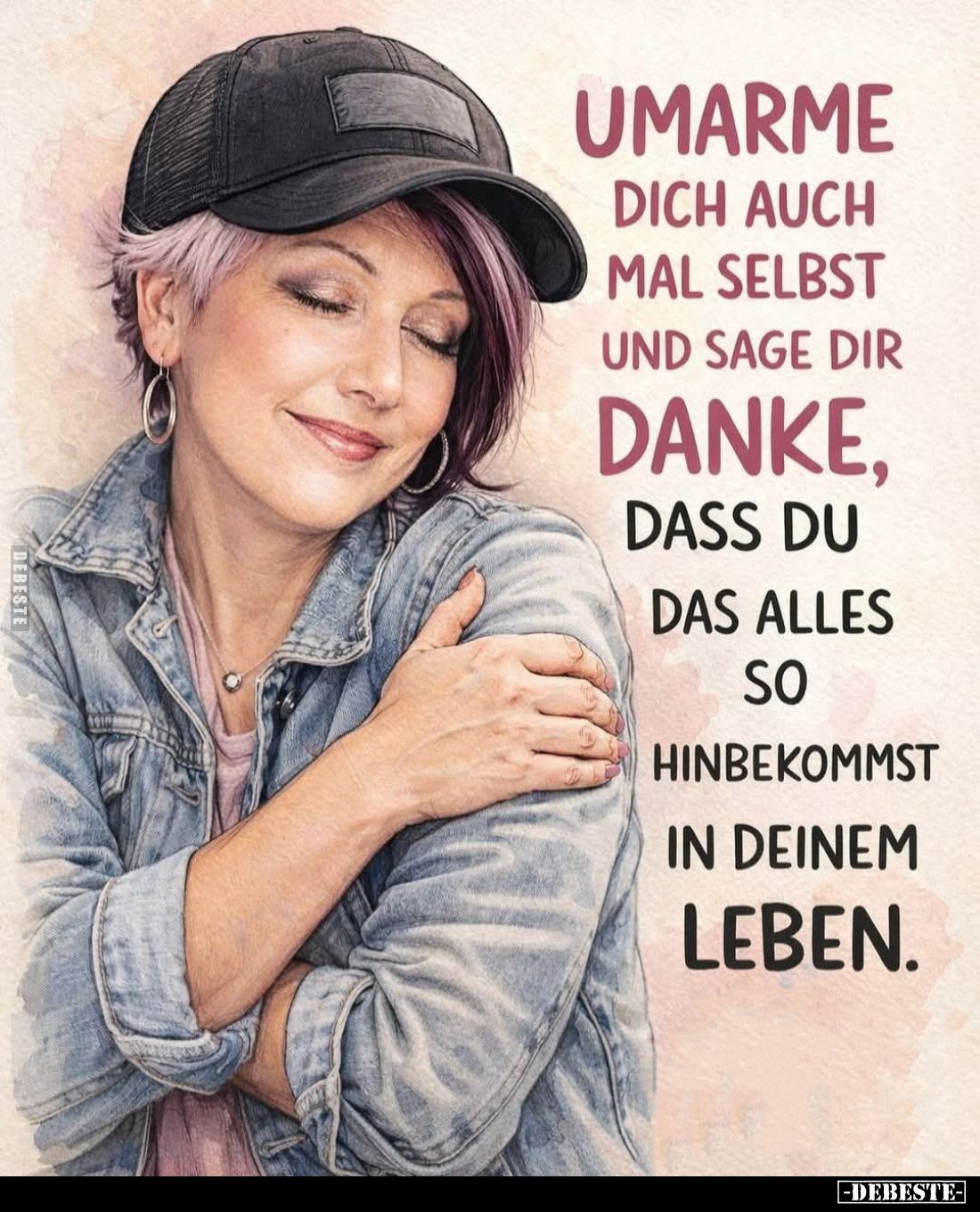 Umarme
dich auch mal selbst und sage dir danke, dass du das alles so hinbekommst in deinem Leben.