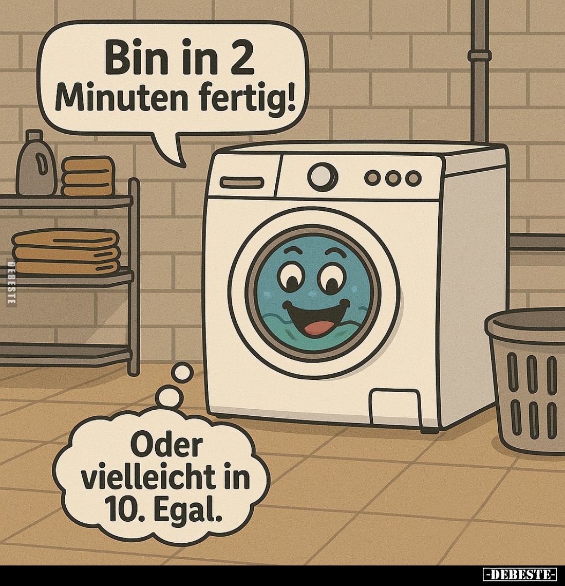 Bin in 2 Minuten fertig! -
Oder vielleicht in 10. Egal.