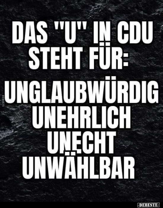 Das "u" in CDU steht für.. - Lustige Bilder | DEBESTE.de