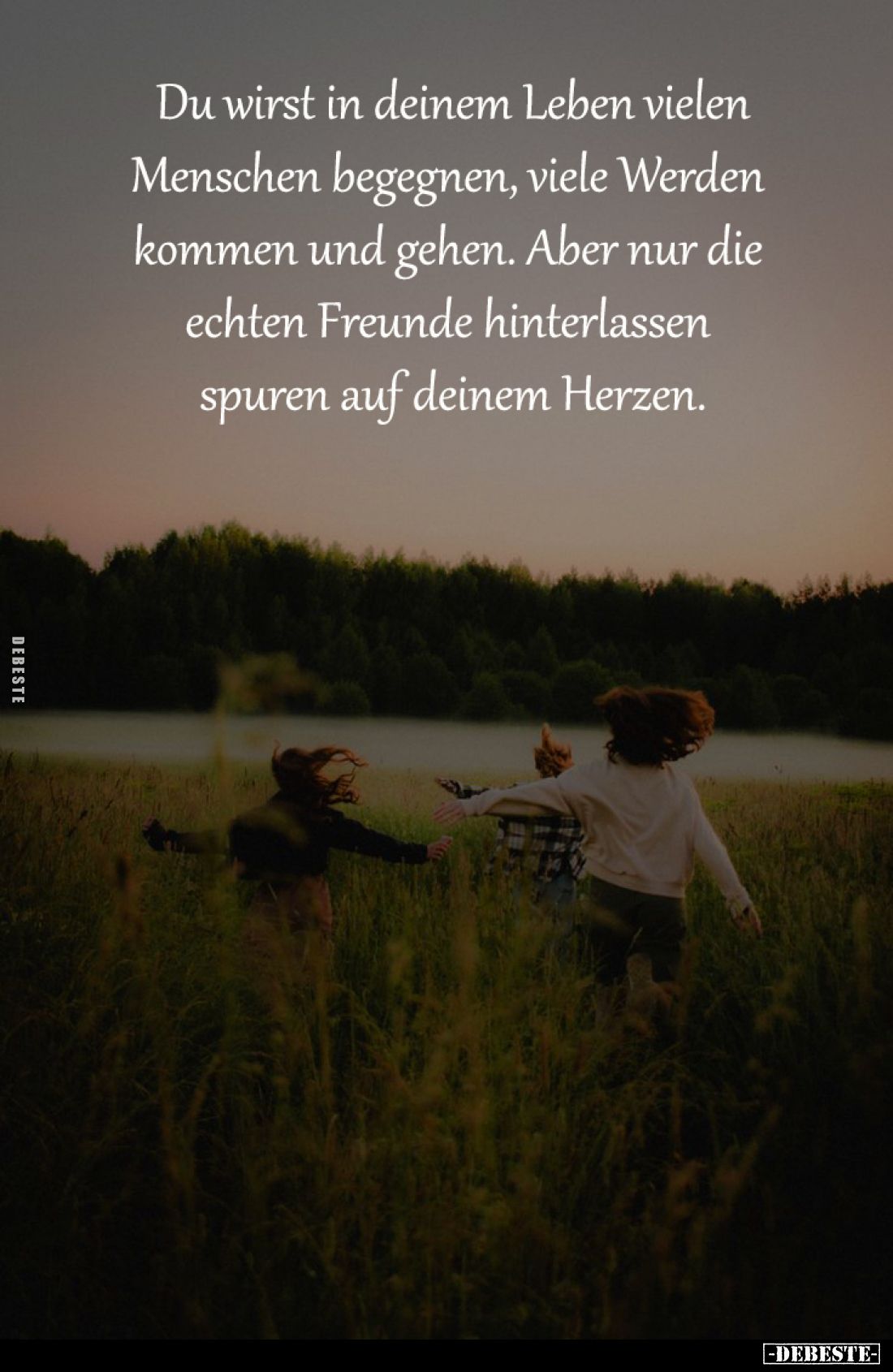 Du wirst in deinem Leben vielen
Menschen begegnen, viele Werden 
kommen und gehen. Aber nur die 
echten Freunde hinterlass...