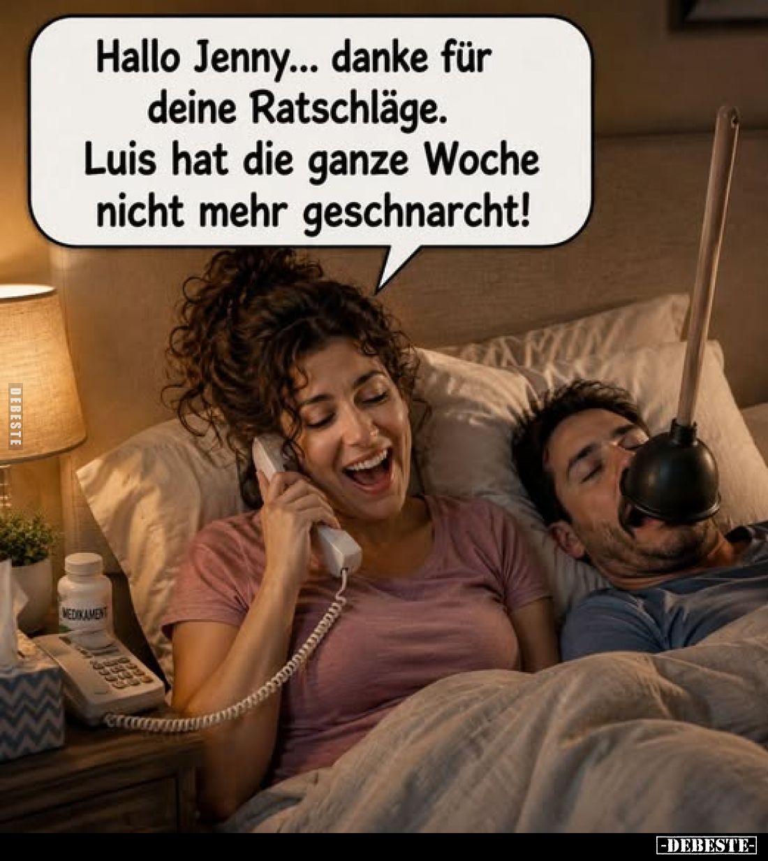 Hallo Jenny... danke für deine Ratschläge.
Luis hat die ganze Woche nicht mehr geschnarcht!