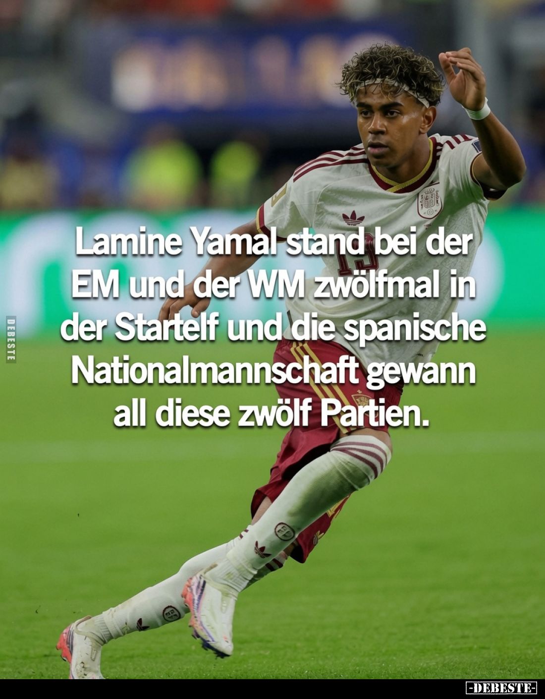 Lamine Yamal stand bei der EM und der WM zwölfmal in der Startelf und die spanische Nationalmannschaft gewann all diese zwölf...