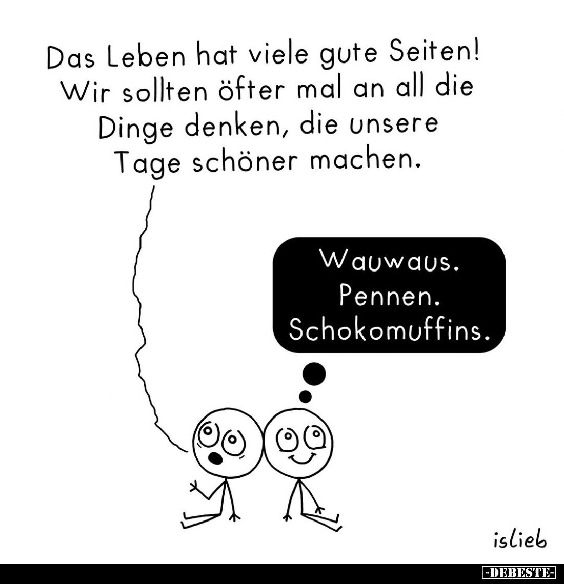 Das Leben hat viele gute Seiten! Wir sollten öfter mal an all die Dinge denken, die unsere Tage schöner machen. -
Wauwaus.
...