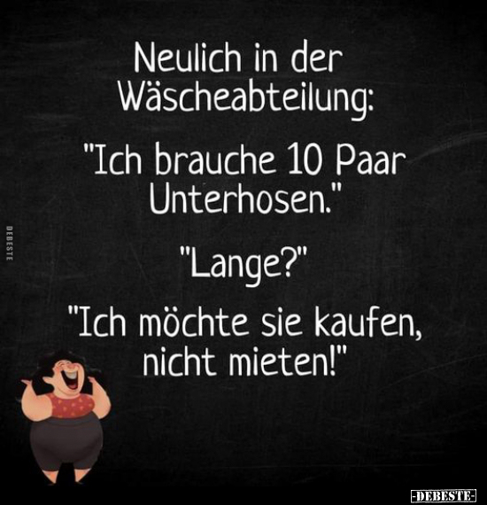 Neulich in der Wäscheabteilung: "Ich brauche 10 Paar.." - Lustige Bilder | DEBESTE.de