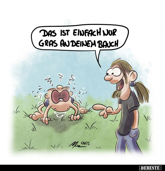 Das ist einfach nur Gras an deinem Bauch.. - Lustige Bilder | DEBESTE.de