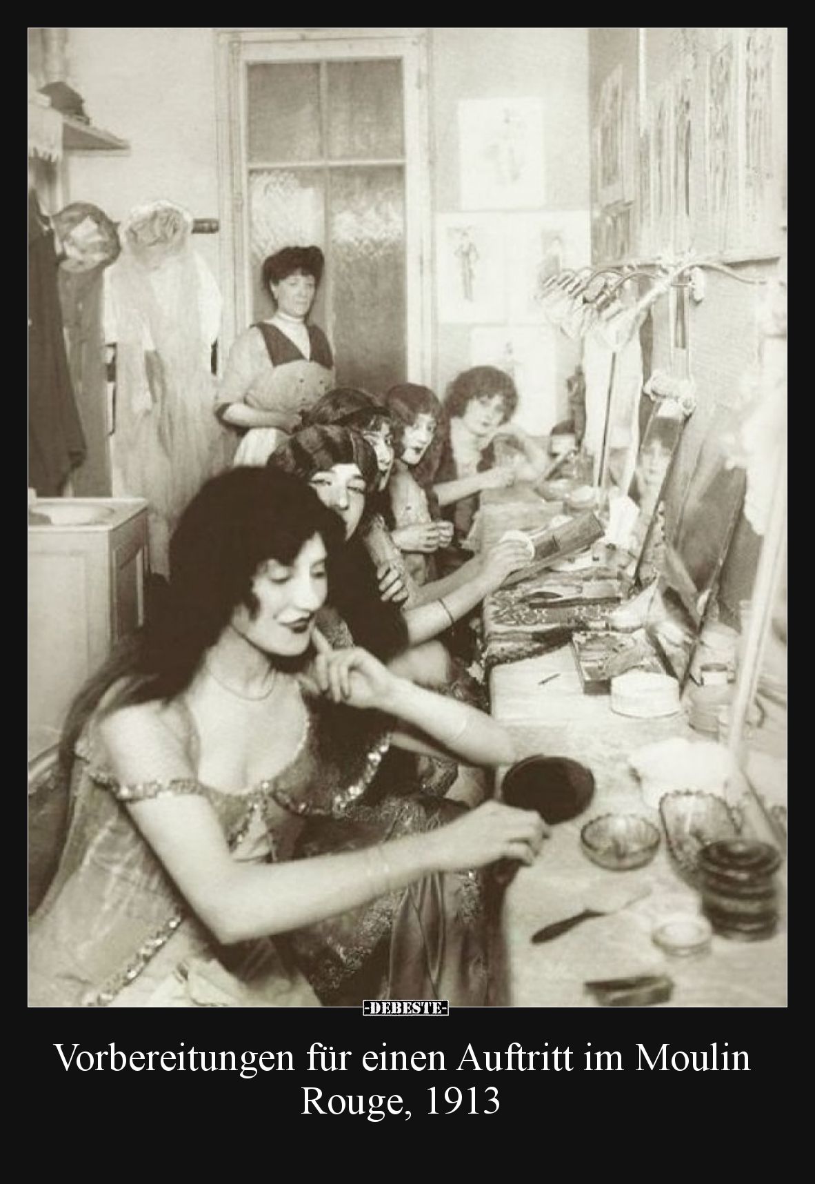 Vorbereitungen für einen Auftritt im Moulin Rouge, 1913