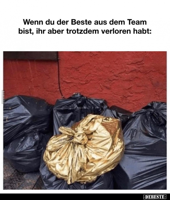 Wenn du der Beste aus dem Team bist, ihr aber trotzdem verloren habt: - Lustige Bilder | DEBESTE.de