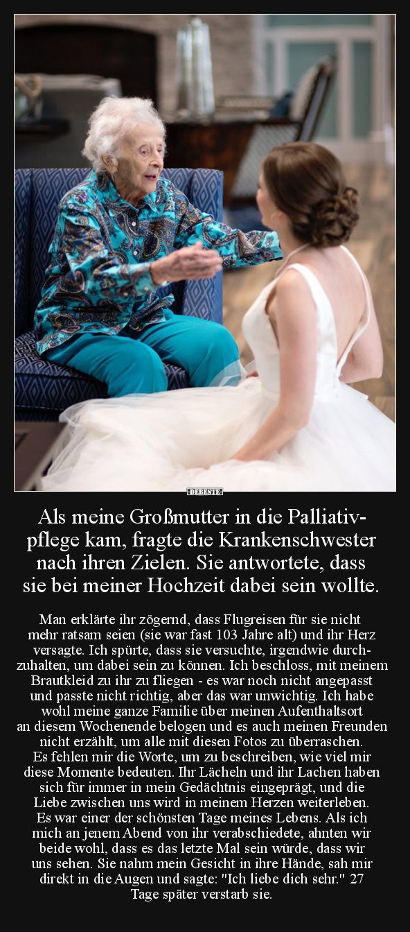 Als meine Großmutter in die Palliativpflege kam.. - Lustige Bilder | DEBESTE.de