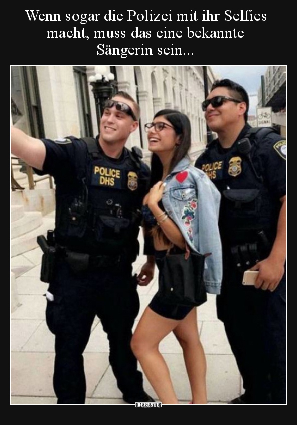 Wenn sogar die Polizei mit ihr Selfies macht, muss das.. - Lustige Bilder | DEBESTE.de