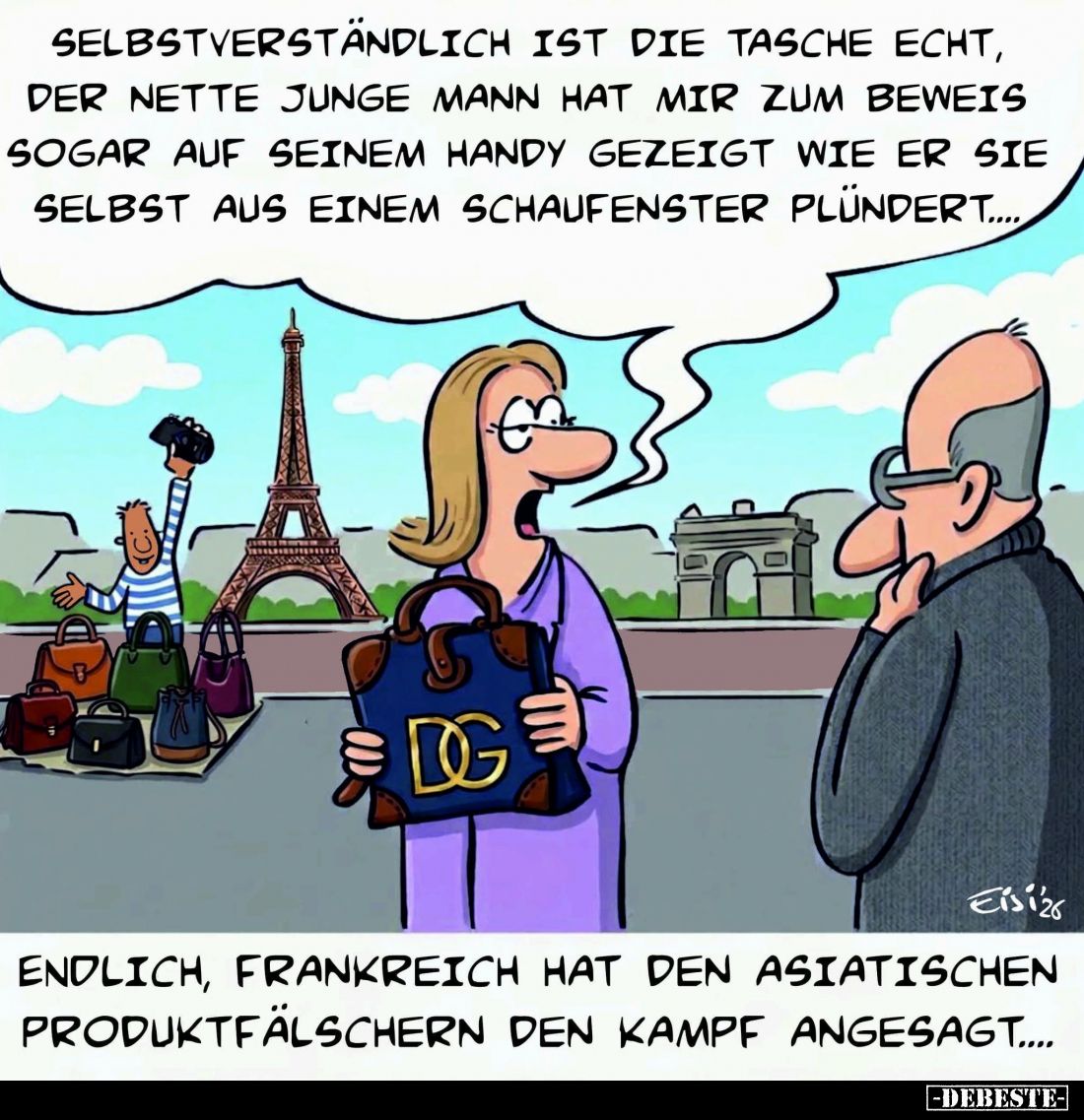 Selbstverständlich ist die Tasche echt. Der nette junge Mann hat mir zum Beweis sogar auf seinem Handy gezeigt, wie er sie se...